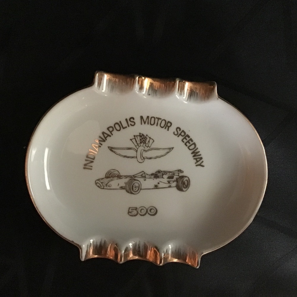 Vintage Indianapolis Motor 500 Speedway Ashtray 22K gold design Parksmith - Picture 3 of 10